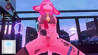 Bunny Vtuber Teases with Futanari Domination and Big Cock