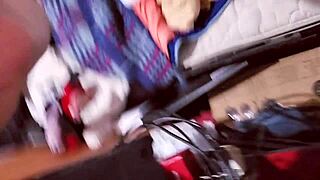 A young couple in love making hot love and having a happy ending with a creampie