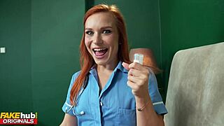 Hot Redhead Nurse Collects Sperm Sample from Patient