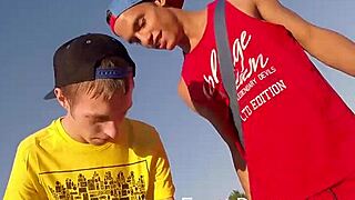 Young gay skater twink shows off his body and skills on webcam