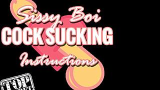 sissy boi learns how to suck cock like a pro in these amateur instructions for gay fetish