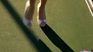 Stockinged milf dines on dick