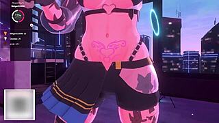 Bunny Vtuber Teases with Futanari Domination and Big Cock