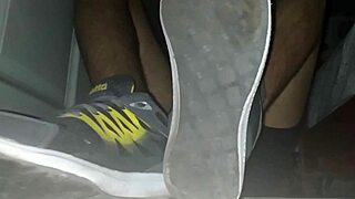 Intense Cumshot on Blue Sweaty Socks and Bare Feet