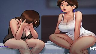 Summertime Saga: Uncensored FFM threesome with blowjobs and cartoons