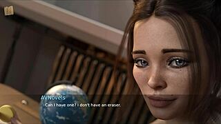 3D porn game with a redhead who has big boobs and a visual novel