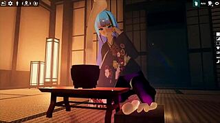 weird hentai futanari girl footjobs living dildo cumshot