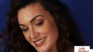 Cute babe opens legs for jerking aid