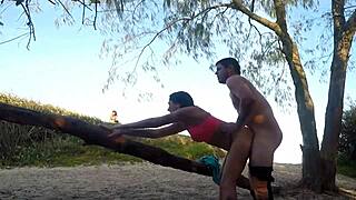 gata fucks in public on beach to unstuck car