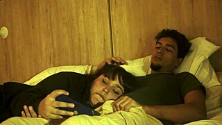 Stepbrother gives blowjob and fucks alone with her