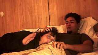 Stepbrother gives blowjob and fucks alone with her