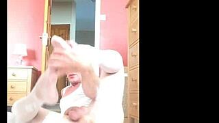 Shemale in stockings gets white dick