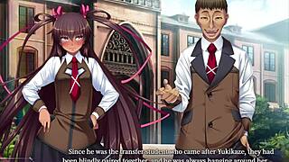 Taimanin Yukikaze 2 part 4: blowbang and bukkake action