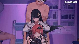 yinlin and baizhi in an anime hentai crossover story