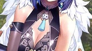 yo, check out yelan from genshin impact in wild hentai action!