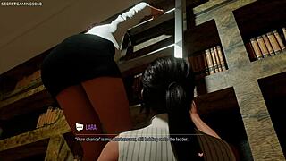 Lara Croft's wet pussy solo masturbation in shower.