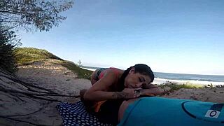 gata fucks in public on beach to unstuck car