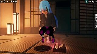 weird hentai futanari girl footjobs living dildo cumshot