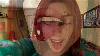 3D porn game with a redhead who has big boobs and a visual novel