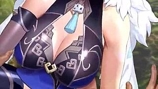 yo, check out yelan from genshin impact in wild hentai action!