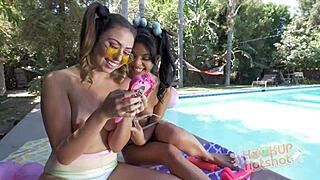 Hard Sausage Sandwich with Gina Valentina in Sloppy FFM Action!