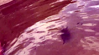 River bath turns into steamy fuck with Brazilian babe.