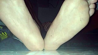 Intense Cumshot on Blue Sweaty Socks and Bare Feet