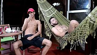 Twinks engage in anal sex and blowjobs