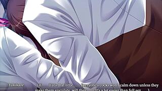 Taimanin Yukikaze 2 part 4: blowbang and bukkake action