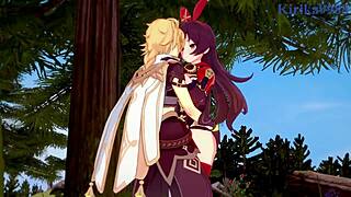 amber and fischl in genshin impact hentai