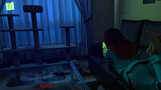 3D porn game with a redhead who has big boobs and a visual novel