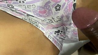 Hottest pussy rubbing and creampie on petite latina stepsister's tight vagina.