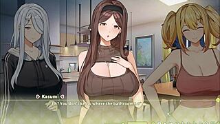 Horny teens get monster cocks in Summer Clover harem hentai
