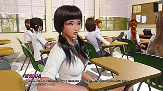 Beautiful anime game with big tits and hard cock