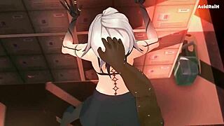 Arlecchino engages in detailed anime hentai action