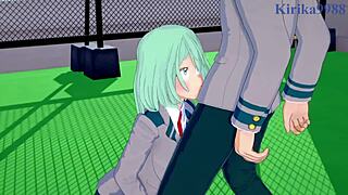 In my hero academia hentai, toru hagakure and kaoruko awata engage in intense sex with izuku midoriya