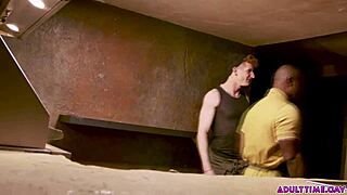 black older man guides redhead twink through first time