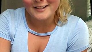 Cute Amateur Blonde Teen Masturbates with Buttplug and Dildo for Intense Orgasm at Panty Bank