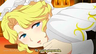 Blonde Big Tits Maid in Anime Hentai Cartoon Gets Provocative!