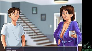 Feeling aroused watching Jenny in the bath and Debbie sucking my cock in Summertime Saga Ep 3