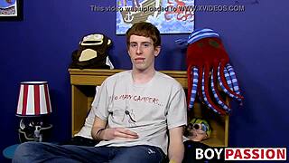 the guy with red hair says, 'i'm ready for my solo session with anal toys and big cock'