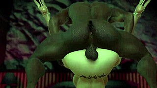 Why is this 3D hot Asian slut naked, showing her perfect ass for a threesome sex?