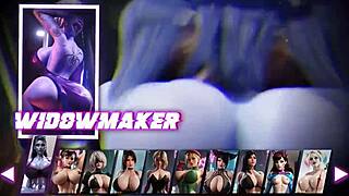 Sex Game: Chun Li, Yorha 2B, D.Va, Widowmaker, Gwen, Juri, Cammy, Mai, Harley, Tifa in Hot Action