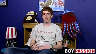 the guy with red hair says, 'i'm ready for my solo session with anal toys and big cock'