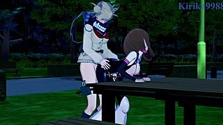 Ochako Uraraka and Himiko Toga engage in intense futanari sex in My Hero Academia hentai