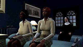 Sims 4 Angels Unleash Wild Orgy in 3D Cartoon Chaos. Nuns Join the Frenzied Group Action.