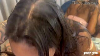 Brunette Slutty Teaser: Sugar at Door, Craves Milk, Doggy Fuck to Orgasm with Bartira