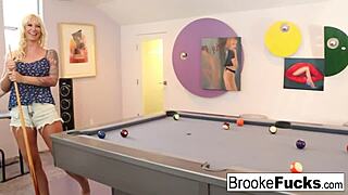 Brooke plays sexy billiards with vans balls
