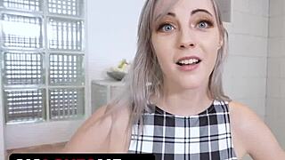 bratty stepsister cums on stepbrother's cock from fingering to deepthroat