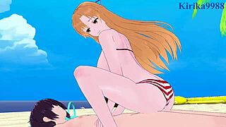 In Sword Art Online, Asuna Yuuki and Sinon Asada engage in intense sexual encounters